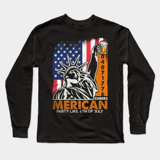 Cheers Merican | 4th Of July-Patriotic Long Sleeve T-Shirt